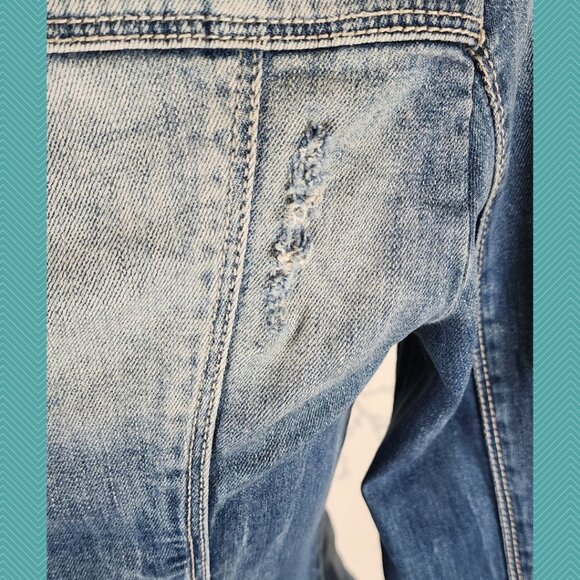 Forever 21 Tapestry Panel Denim Jacket - Picture 6 of 7